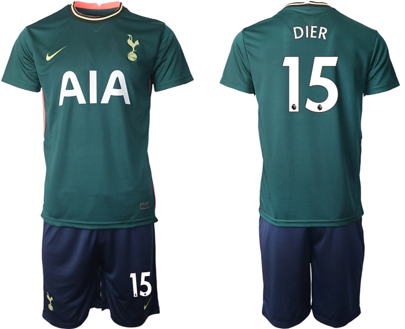 Men 2020-2021 club Tottenham away #15 green Soccer Jerseys